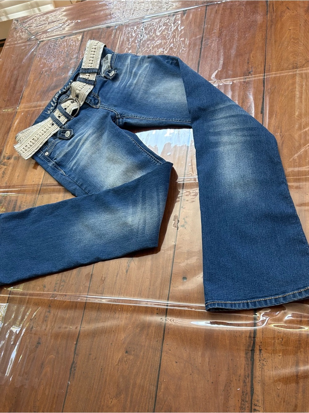 Dark Wash Women’s Jeans with Belt